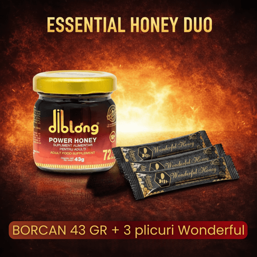 Pachet Esential Diblong 43g + 3 Plicuri Wonderful Honey – Energie & Vitalitate - Miere Naturală | VrajaDulce