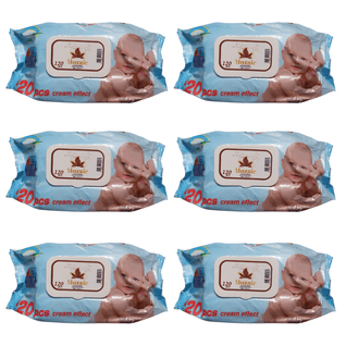 Pachet Familie Smart 6x Șervețele Umede Mozaic Cream Effect 120 buc pentru Bebeluși