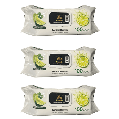Pachet Fresh Citrus – 3x Șervețele Umede Mozaic cu Lămâie 100 buc - | VrajaDulce