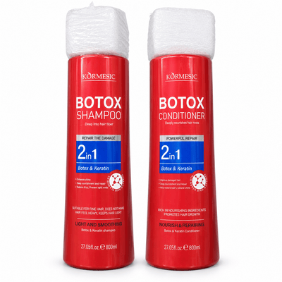 Pachet KORMESIC Botox & Keratin, șampon 800 ml + balsam 800 ml - Set îngrijire păr | VrajaDulce