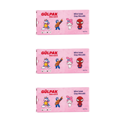 Pachet „Mini Clean Heroes” – 3x Șervețele Umede Copii Gülpak MendilX (192 Buc) - | VrajaDulce