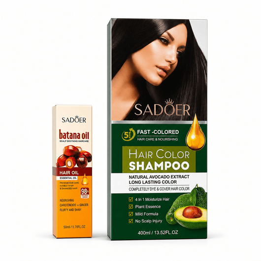 Pachet Promo Black Batana Care – Șampon Nuanțator SADOER + Ulei de Batana - | VrajaDulce