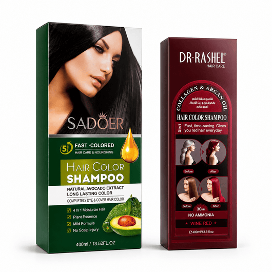 Pachet Promo Color Fusion – Șampoane Nuanțatoare SADOER Black + DR.RASHEL Wine Red - | VrajaDulce