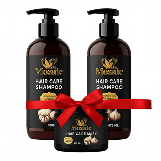 Pachet Promo Mozaic – 2 Șampoane Usturoi 1000ml + 1 Mască Usturoi 475ml