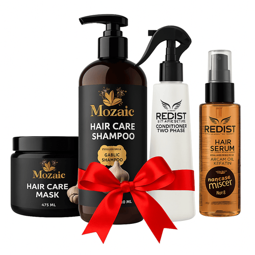 Pachet Promo Mozaic & Redist – Șampon + Balsam Mozaic + Balsam Bifazic Lapte & Miere + Ser Argan & Keratină