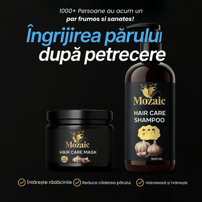 Pachet Promo Mozaic – Șampon cu Usturoi 1000ml + Mască Păr 475ml - | VrajaDulce