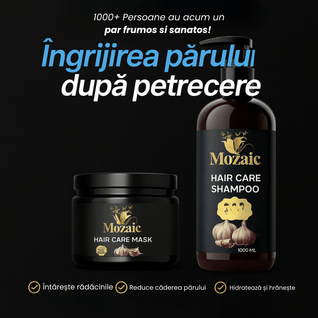 Pachet Promo Mozaic – Șampon cu Usturoi 1000ml + Mască Păr 475ml