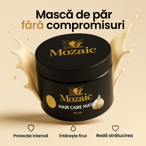 Pachet Promo Mozaic – Șampon cu Usturoi 1000ml + Mască Păr 475ml