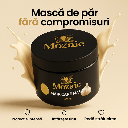 Pachet Promo Mozaic – Șampon cu Usturoi 1000ml + Mască Păr 475ml - | VrajaDulce