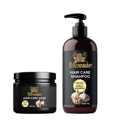 Pachet Promo Mozaic – Șampon cu Usturoi 1000ml + Mască Păr 475ml - | VrajaDulce