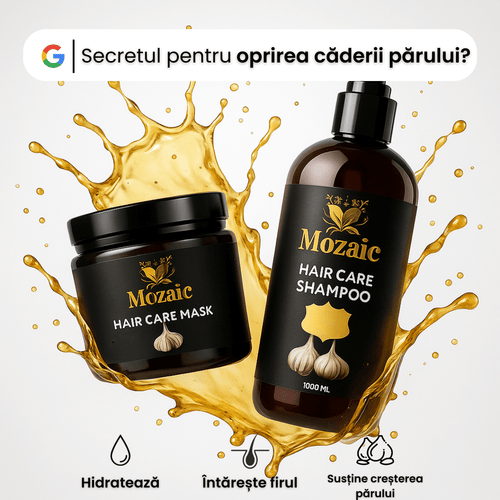 Pachet Promo Mozaic – Șampon cu Usturoi 1000ml + Mască Păr 475ml