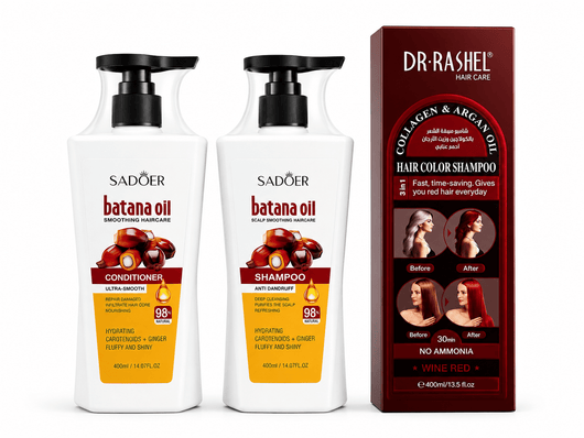 Pachet Promo Red Batana Care – Wine Red Shampoo + Șampon & Balsam Batana - | VrajaDulce