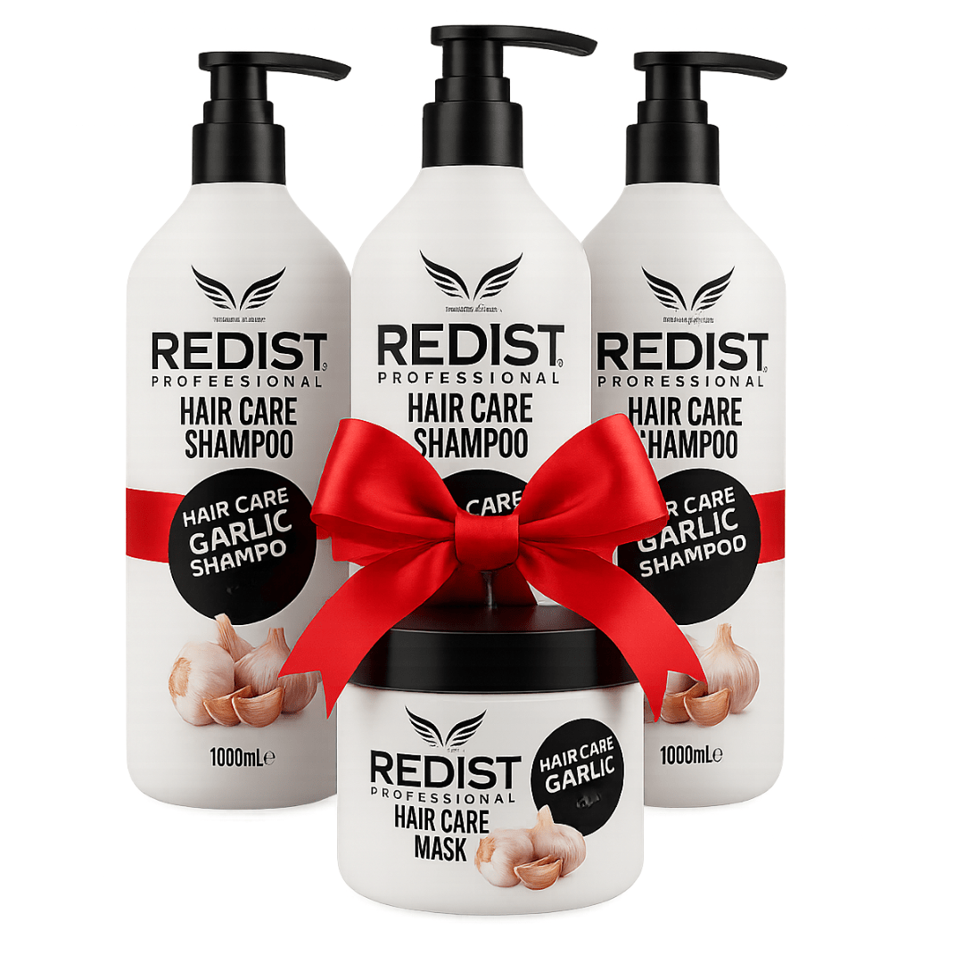 Pachet promo REDIST: 3× Șampon cu Usturoi 1000 ml + 1× Mască 500 ml - Pachet promo îngrijire păr | VrajaDulce