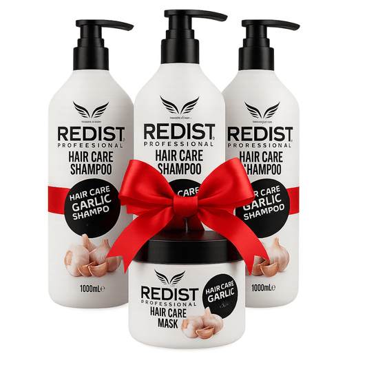 Pachet promo REDIST: 3× Șampon cu Usturoi 1000 ml + 1× Mască 500 ml - Pachet promo îngrijire păr | VrajaDulce