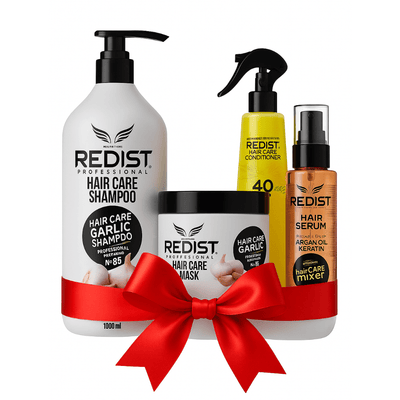 Pachet Promo REDIST Usturoi – Șampon 1000ml + Mască 475ml + Balsam Bifazic 400ml + Ser Argan & Keratină 125ml - | VrajaDulce