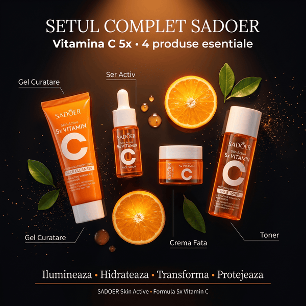 Pachet Promo Vitamin C Glow Ritual – Set Complet SADOER pentru Îngrijirea Tenului - | VrajaDulce