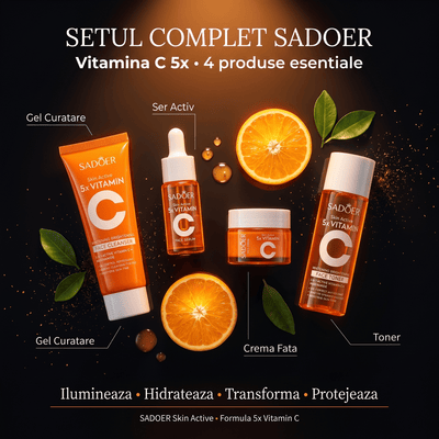 Pachet Promo Vitamin C Glow Ritual – Set Complet SADOER pentru Îngrijirea Tenului - | VrajaDulce