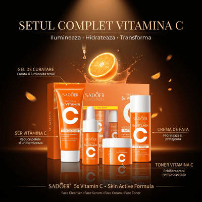 Pachet Promo Vitamin C Glow Ritual – Set Complet SADOER pentru Îngrijirea Tenului - | VrajaDulce