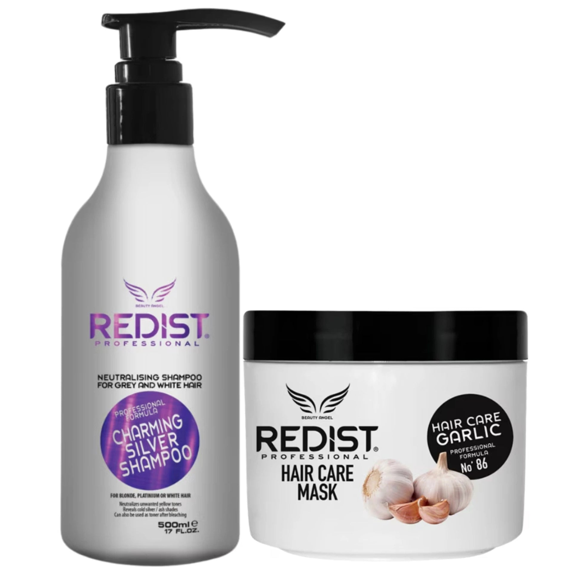 Pachet Redist Silver Blond + Mască Usturoi Anti - Cădere - Sampon | VrajaDulce