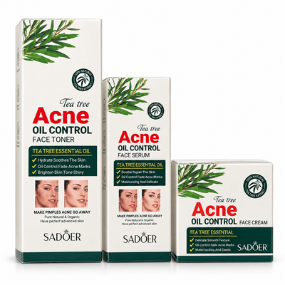 Pachet SADOER Tea Tree Îngrijire în 3 Pași – Toner + Ser + Cremă - Set îngrijire facială | VrajaDulce