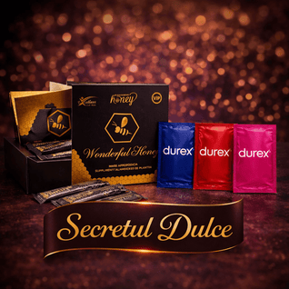 Pachet SecretulDulce – Wonderful Honey 12 plicuri + 3 Prezervative Durex Mix