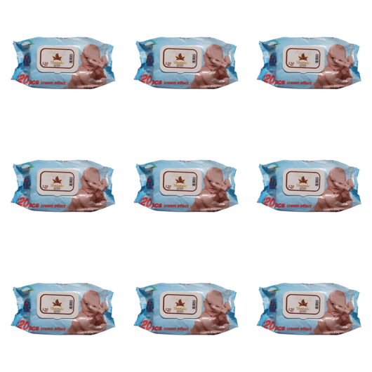Pachet Ultra Econom 9x Șervețele Umede Mozaic Cream Effect 120 buc pentru Bebeluși - | VrajaDulce