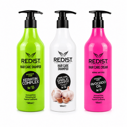 PowerCare Trio Redist – Șampon Keratin + Șampon Usturoi+ Cremă Avocado 500ml - | VrajaDulce