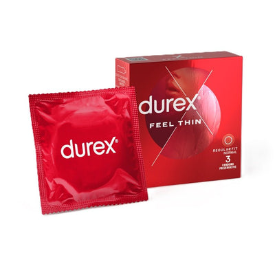 Prezervative Durex Feel Thin 3 bucăți – Ultra Subțiri pentru Confort Natural - | VrajaDulce