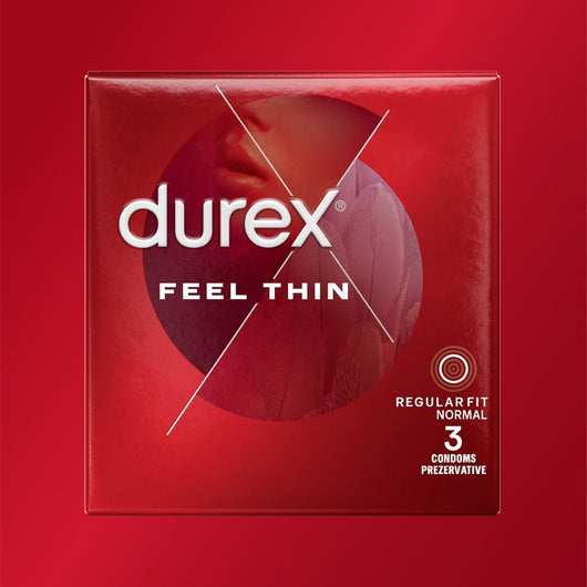Prezervative Durex Feel Thin 3 bucăți – Ultra Subțiri pentru Confort Natural - | VrajaDulce