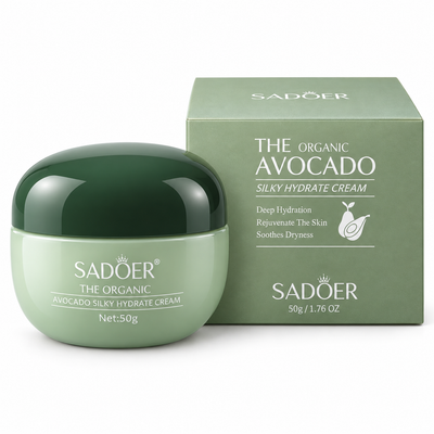 Cremă SADOER Avocado 50 g cu ambalaj pe fundal alb