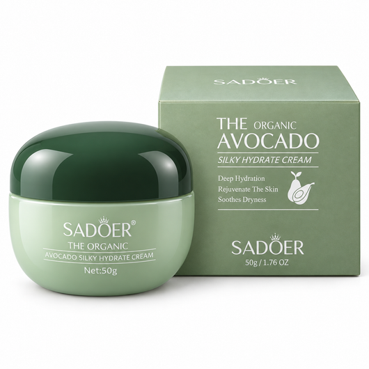 Cremă SADOER Avocado 50 g cu ambalaj pe fundal alb