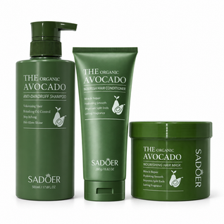Pachet SADOER Avocado Trio Îngrijire Păr – Șampon + Balsam + Mască