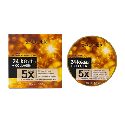 Sadoer Mască pentru Ochi cu Aur 24K și Colagen – 80 bucăți / 100g - Masca | VrajaDulce