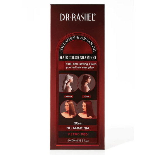 Șampon Colorant Dr. Rashel Retro Red – Colagen & Ulei de Argan, Fără Amoniac, 400ml - | VrajaDulce