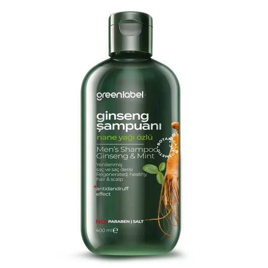 Șampon Greenlabel Ginseng și Mentă 400ml – Revitalizant & Fortifiant - | VrajaDulce
