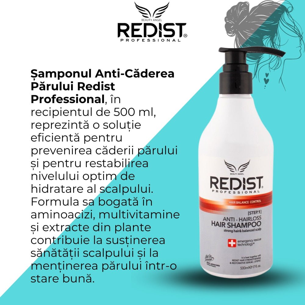 Șampon Redist Anti - Cădere 500ml – Întărire Firului de Păr și Hidratare Scalp - Sampon | VrajaDulce