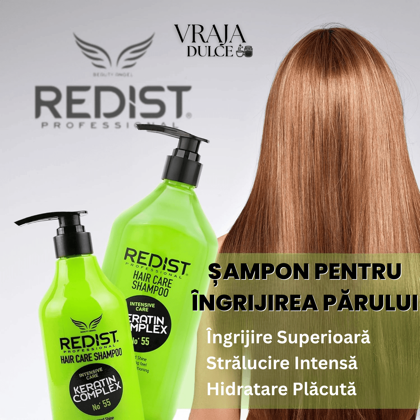 Șampon Redist Keratină 500ml – Hidratare, Volum și Protecție Intensă - | VrajaDulce