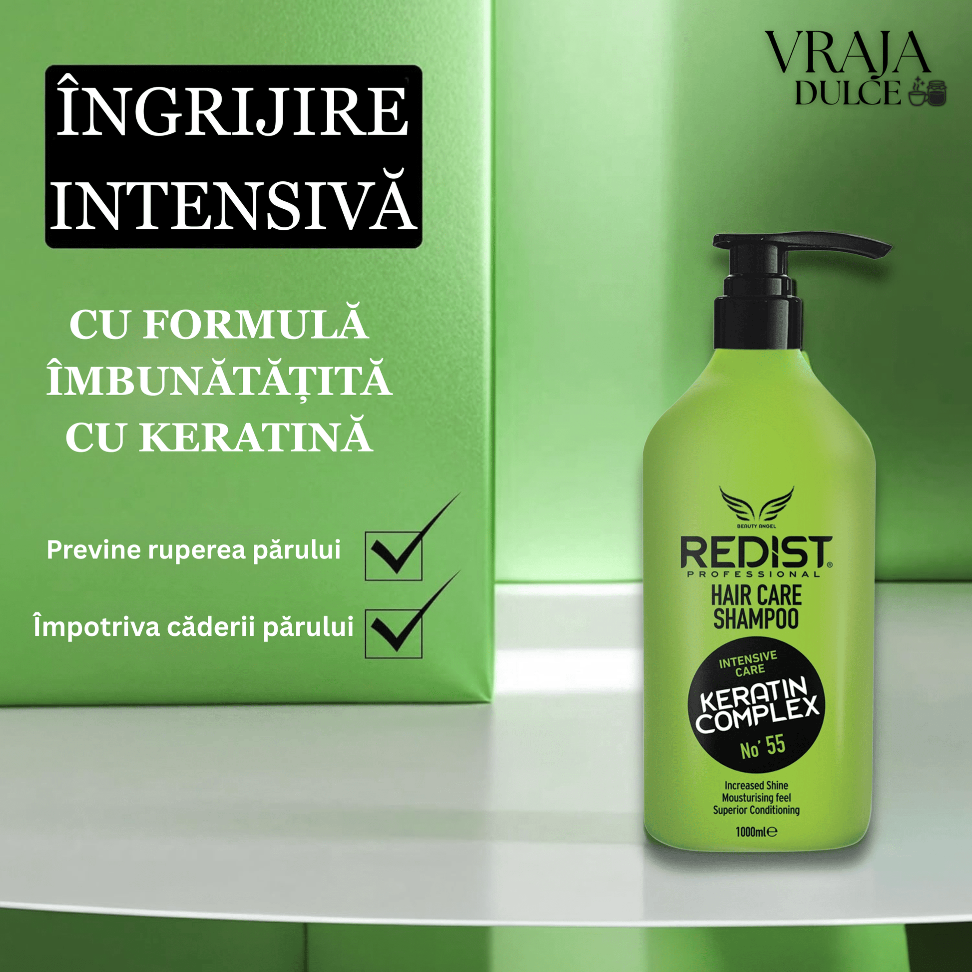 Șampon Redist Keratină 500ml – Hidratare, Volum și Protecție Intensă - | VrajaDulce