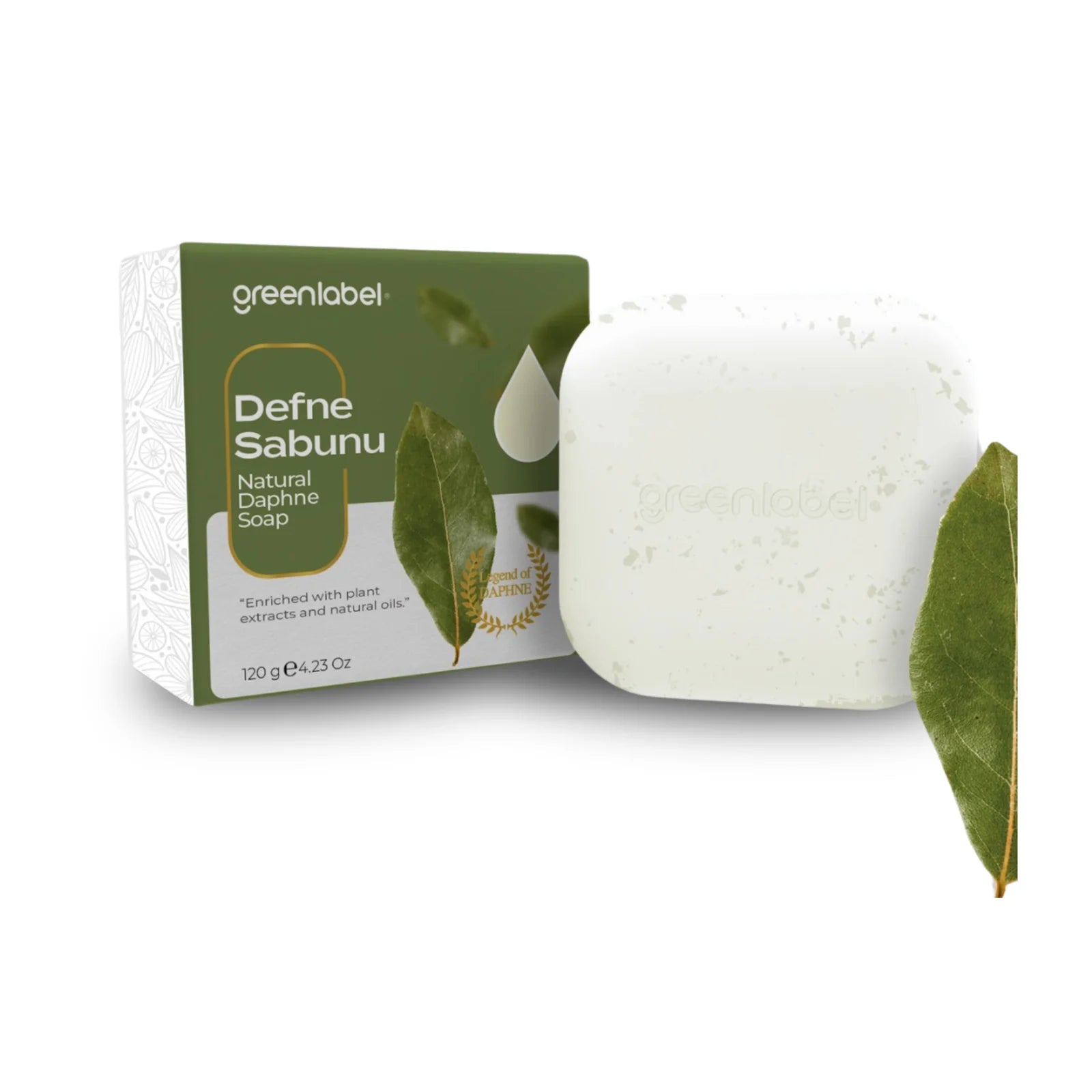 Săpun Natural Greenlabel cu Extract de Dafin | Curăță porii, revigorează pielea și reglează sebumul | 120g - | VrajaDulce