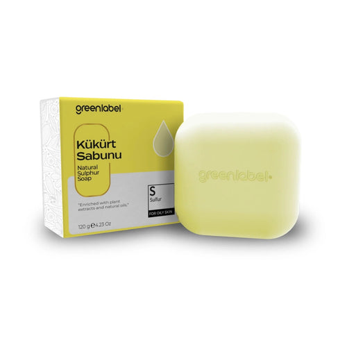 Săpun Natural Greenlabel cu Sulf | Anti-acnee, exfoliant & reglare sebum | 120g