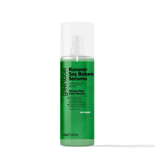 Ser pentru Păr Greenlabel cu Ulei de Cânepă, Keratină și Colagen, 100ml - | VrajaDulce
