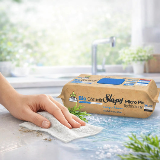 Șervețele Umede Biodegradabile Sleepy Bio Easy Clean Sea Salt & Sea Weed 3XLarge, 50 buc - Servetele Umede | VrajaDulce
