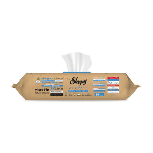 Șervețele Umede Biodegradabile Sleepy Bio Easy Clean Sea Salt & Sea Weed 3XLarge, 50 buc - Servetele Umede | VrajaDulce