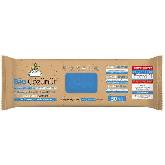 Șervețele Umede Biodegradabile Sleepy Bio Easy Clean Sea Salt & Sea Weed 3XLarge, 50 buc - Servetele Umede | VrajaDulce