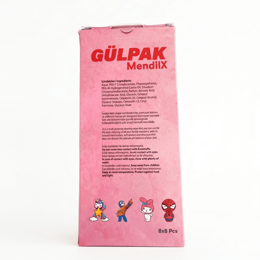 Șervețele Umede Copii Gülpak MendilX Mini – 64 Buc (8x8) | Delicate, pH Neutru, Pocket Size - | VrajaDulce