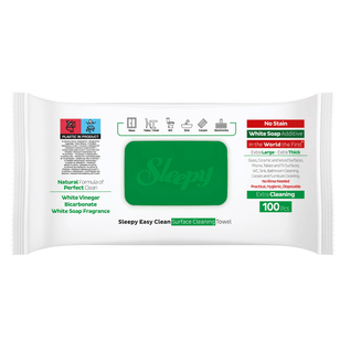 Șervețele Umede Multisuprafețe cu Bicarbonat & Oțet – Sleepy Easy Clean, 100 buc