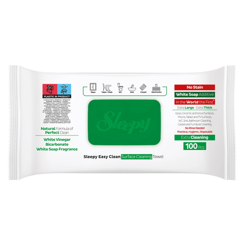 Șervețele Umede Multisuprafețe cu Bicarbonat & Oțet – Sleepy Easy Clean, 100 buc
