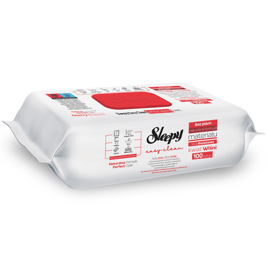 Șervețele Umede Multisuprafețe cu Oțet & Bicarbonat – Sleepy Easy Clean Cherry Blossom, 100 buc - Servetele Umede | VrajaDulce