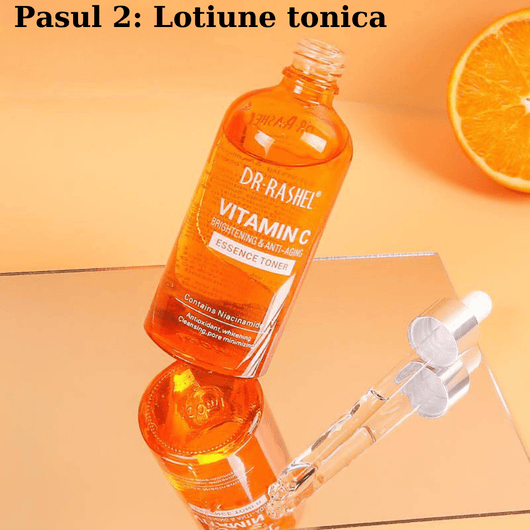 Set 5 Produse Anti - Aging cu Vitamina C – Dr. Rashel | Luminozitate & Fermitate Ten - Pachet promo îngrijire păr | VrajaDulce