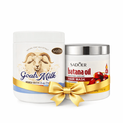 Set Cremă de Corp cu Lapte de Capră 500ml + Mască Batana 500g - Pachet promo îngrijire păr | VrajaDulce